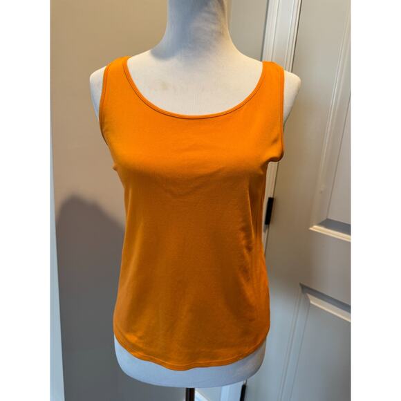 Eileen Fisher Silk Jersey Pumpkin Orange Tank SZ M EUC - Picture 1 of 4